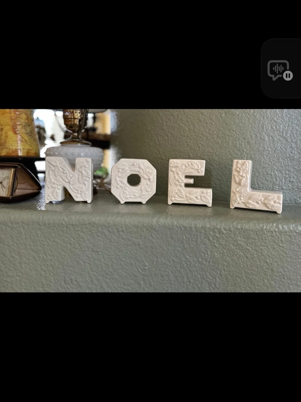 Vintage set NOEL Ceramic Letters  Holiday Decor - White